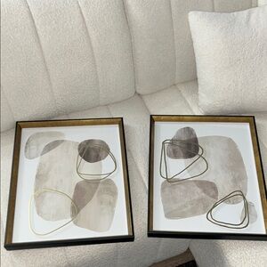 Abstract Art Prints with Gold Accents